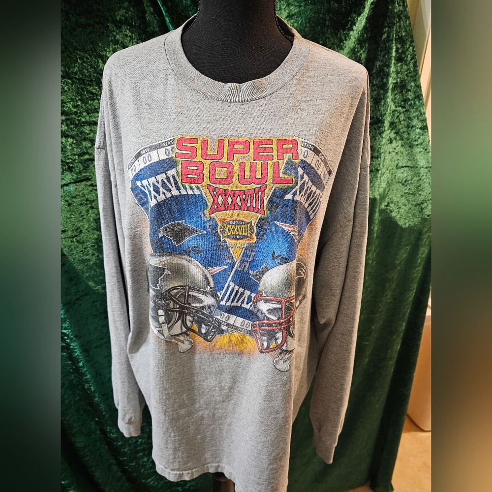 Super Bowl XXXVIII Alstyle Heather Gray Activewear Game Shirt